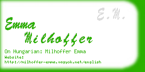 emma milhoffer business card